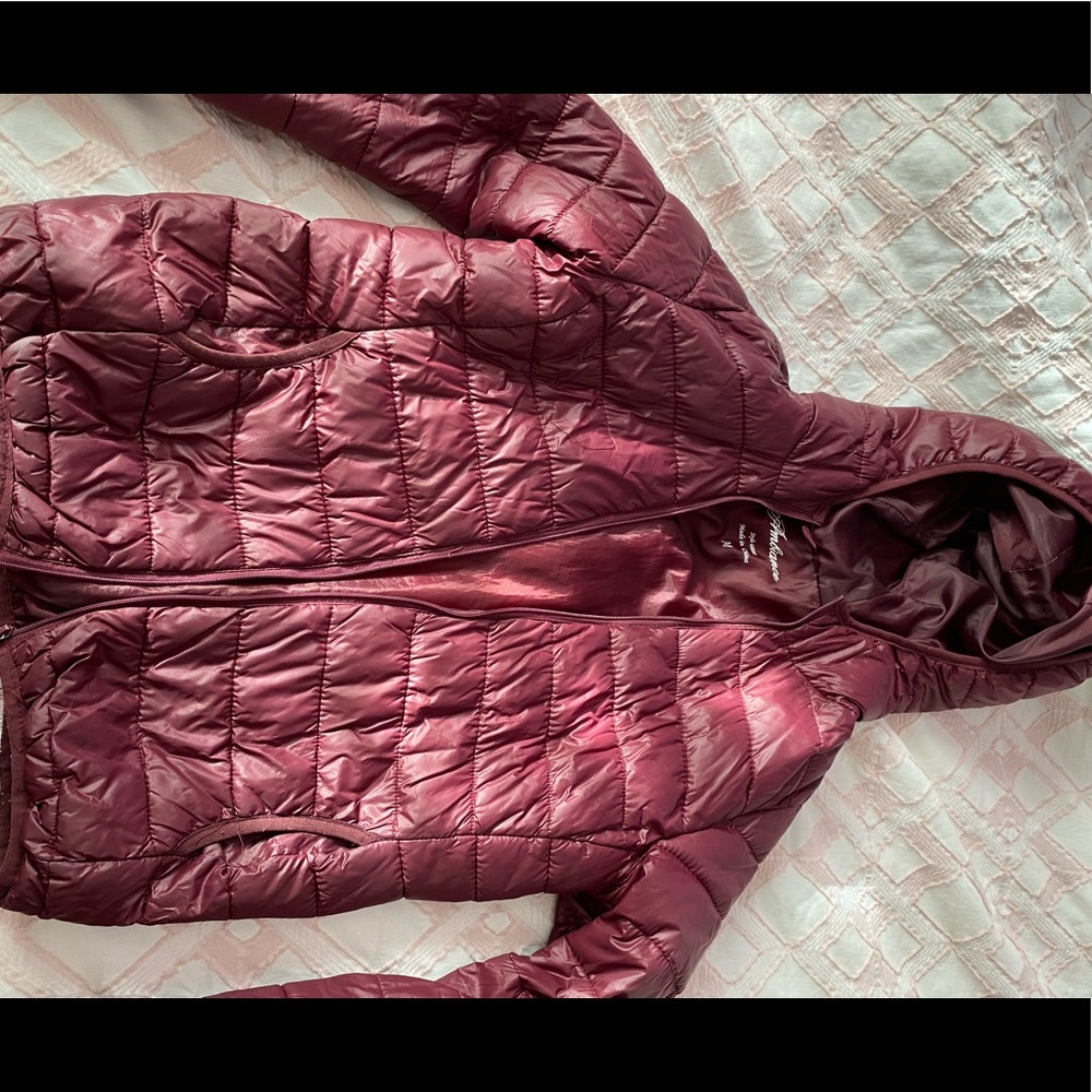 Womens Burgundy/Puffer Jacket